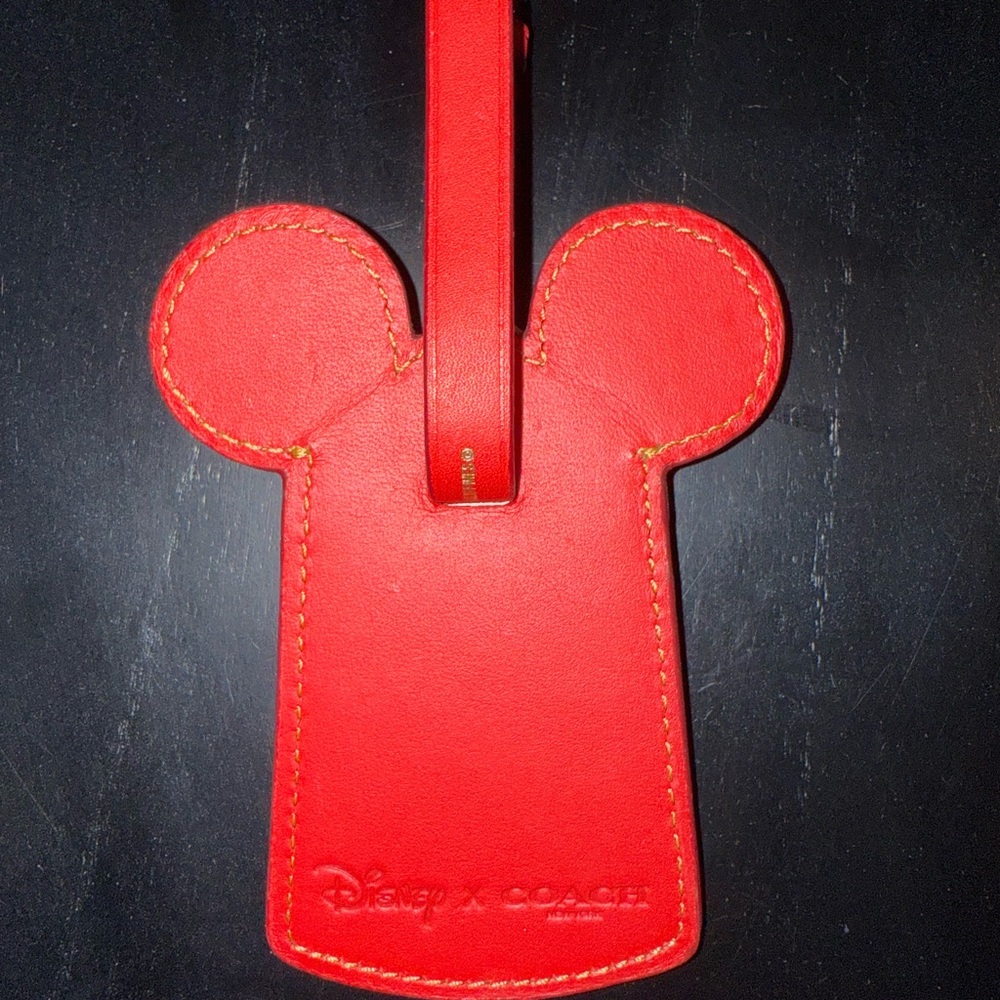 COACH Mickey Mouse Luggage Tag - Red